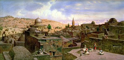 Een uitzicht op Jeruzalem, met de Rotskoepel door Carl Friedrich Heinrich Werner