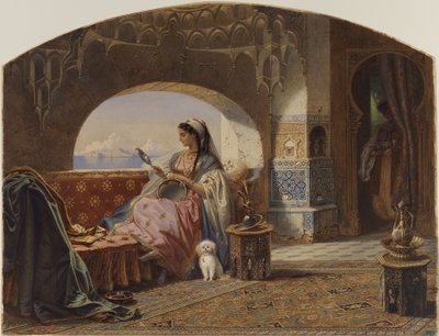 Schoonheid met een tamboerijn door Carl Friedrich Heinrich Werner