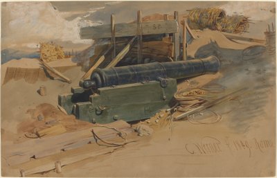 Kanon bij een Bolwerk door Carl Friedrich Heinrich Werner