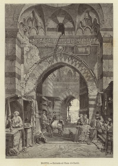 Egypte - Ingang naar Khan el-Khalili door Carl Friedrich Heinrich Werner