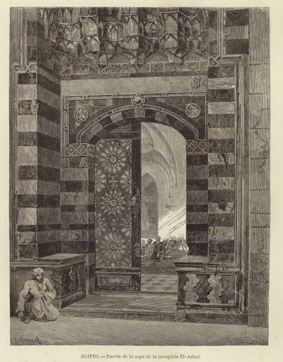 Egypte - Poort naar de Al-Azhar-moskee door Carl Friedrich Heinrich Werner