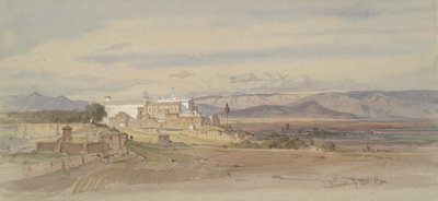 Romeins landschap met San Giovanni in Laterano door Carl Friedrich Heinrich Werner