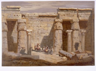 Tempel van Medinet, Thebe, 1874 door Carl Friedrich Heinrich Werner