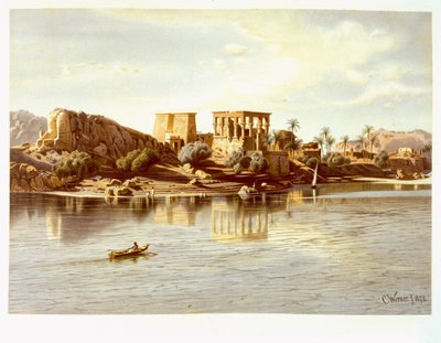 Uitzicht op het eiland Philae, 1874 door Carl Friedrich Heinrich Werner