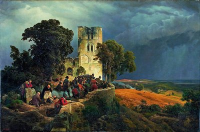 Het beleg (verdediging van een kerk tijdens de Dertigjarige Oorlog) door Carl Friedrich Lessing