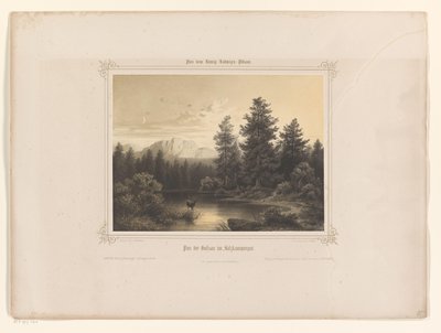 Gezicht op een water in Salzkammergut door Carl Friedrich Würthle