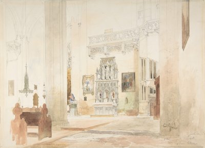 Interieur van de Sint-Severinuskerk in Erfurt door Carl Georg Anton Graeb