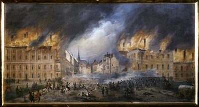 MAART REVOLUTIE: Slag bij de Ster Barricade in de Jagerzelle op 28 oktober door Carl Goebel