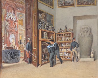 De entreehal naar de Egyptische collectie door Carl Goebel d. J.