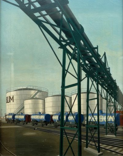 Witte tanks (Hamburger oliewerken) door Carl Grossberg