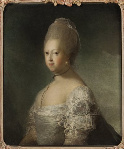 Portret van Caroline Mathilde van Groot-Brittannië, koningin van Denemarken door Carl Gustaf Pilo