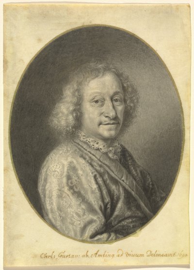 Portret van een heer door Carl Gustav Amling