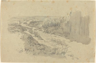 Een pad door velden bij Leipzig door Carl Gustav Carus