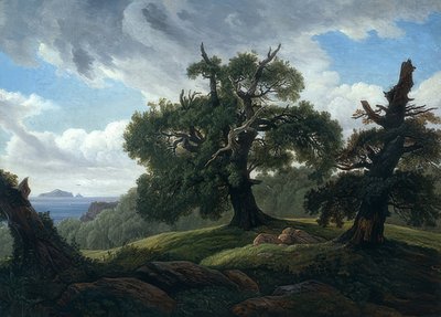 Eiken aan zee. 1835 door Carl Gustav Carus