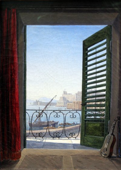 Duits: Balkon in Neapel Balkonkamer met uitzicht op de Golf van Napels door Carl Gustav Carus