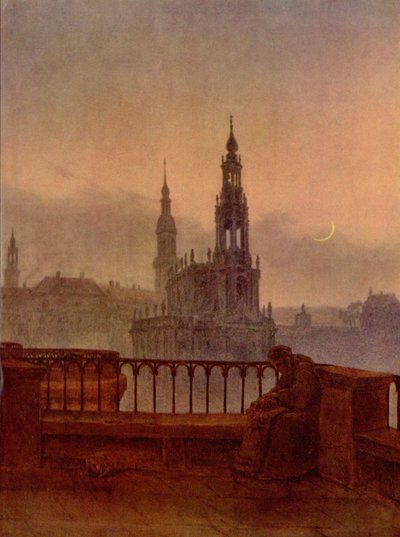Duits: Uitzicht op Dresden vanaf het terras van Brühl Uitzicht op Dresden vanaf het terras van Brühl door Carl Gustav Carus