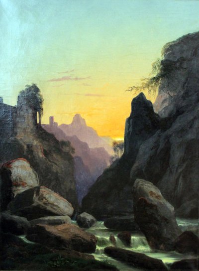 Duits: Schönau bei Teplitz (Kloof bij Schönau) Schönau bij Teplitz door Carl Gustav Carus