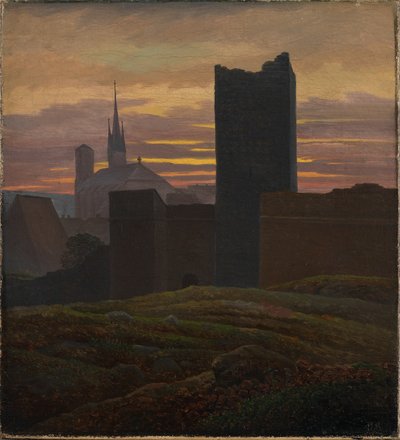 Het keizerlijk kasteel, Eger door Carl Gustav Carus