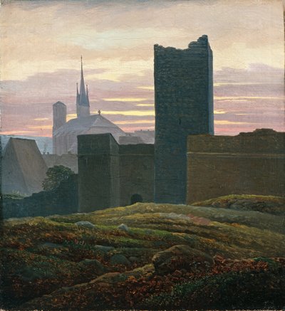 Het koninklijk kasteel van Cheb door Carl Gustav Carus