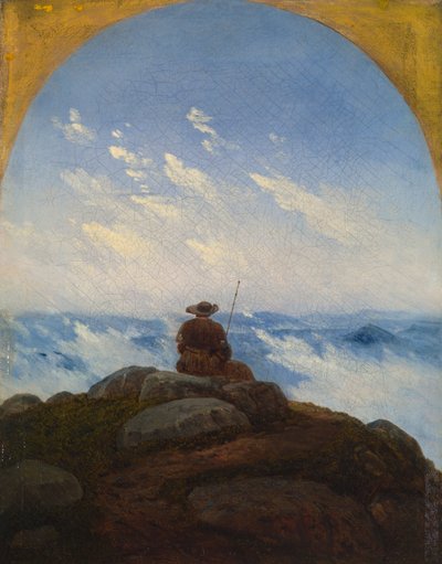 Wandelaar op de bergtop door Carl Gustav Carus
