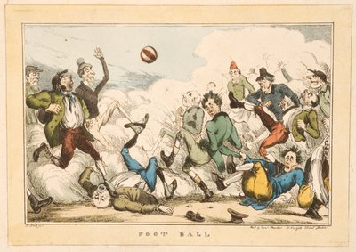 Voetbal op de straten van Londen, 1820 door Carl H. Heath