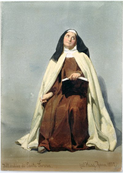 Een non van de Orde van St. Theresa, 1852 door Carl Haag