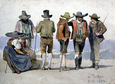 Een groepsstudie in Botzen door Carl Haag