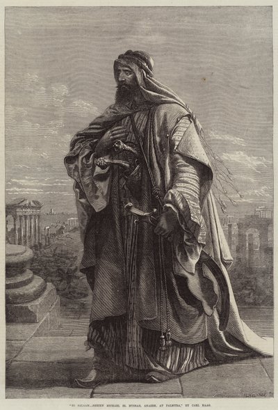 Es Salaam, Sheikh Michael El Musrab, Anazeh, in Palmyra door Carl Haag