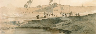 Buiten Bab il Cadit, Caïro, 1859 door Carl Haag