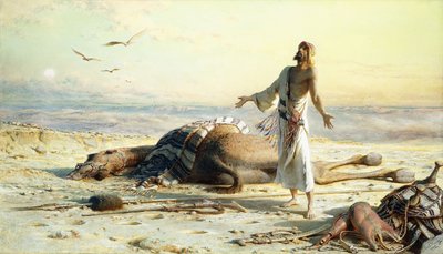 Scheepswrak in de Woestijn, 1886 door Carl Haag