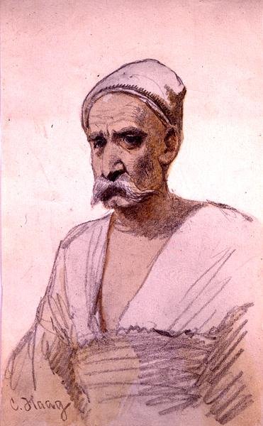 Studie van een Egyptisch figuur door Carl Haag