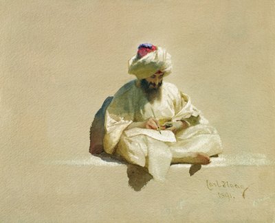 De Briefschrijver, 1891 door Carl Haag