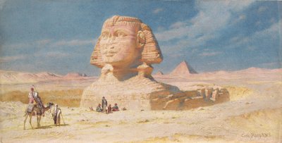 De Sfinx van Gizeh met de Piramide van Mykerinos, 1874 door Carl Haag