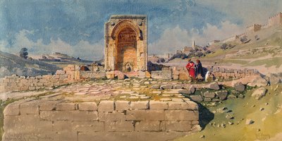 De vallei en de onderste poel van Gihon, Jeruzalem, 1859 door Carl Haag