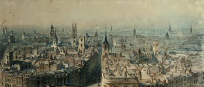 Uitzicht op Londen vanaf Monument naar het noorden, 1848 door Carl Haag