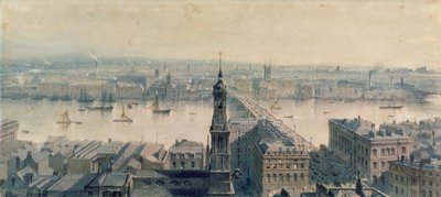Uitzicht op Londen vanaf Monument naar het zuiden, 1848 door Carl Haag