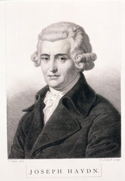 Joseph Haydn (1732-1809) gegraveerd door F.A. Andorff door Carl Jager