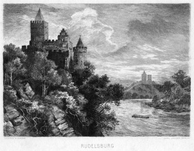 Rudelsburg, Duitsland, ca. 1900 door Carl Jander
