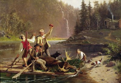 Jagers in de Oesterdalen-vallei door Carl Julius Lorck