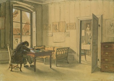 Erwin Speckter in zijn Huis in München door Carl Julius Milde