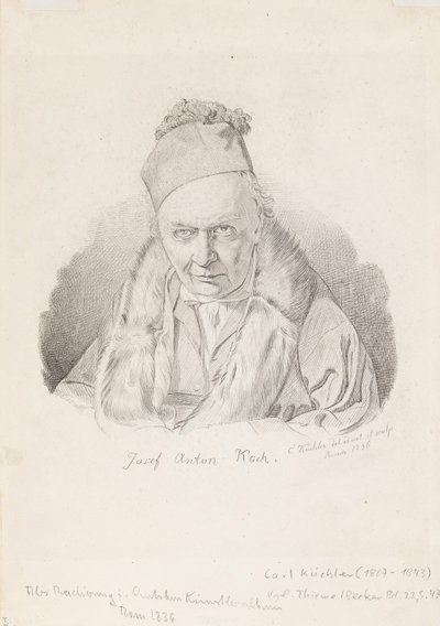 Portret van de schilder Joseph Anton Koch, 1836 door Carl Küchler