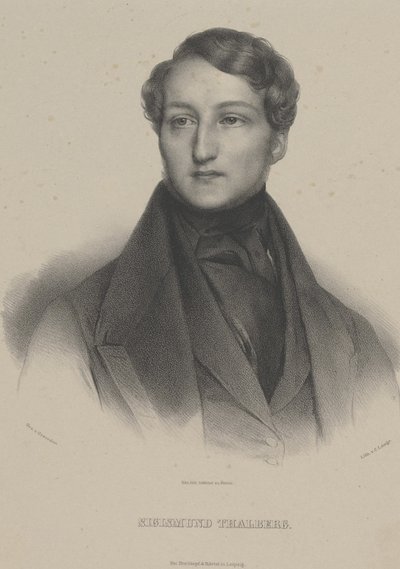 Portret van de pianist en componist Sigismund Thalberg, 1812-1871, ca. 1850 door Carl Lange