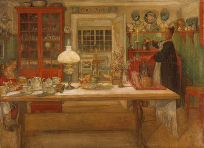 Voorbereidingen voor een spel door Carl Larsson