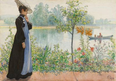 Karin aan de kust door Carl Larsson