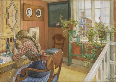 Briefschrijven, 1912 door Carl Larsson