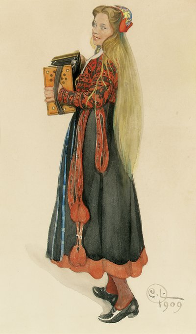 Lisbeth speelt accordeon door Carl Larsson