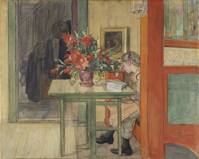 Lisbeth lezend door Carl Larsson