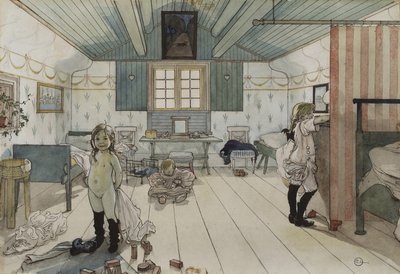 Mammas en de kleine meisjeskamer, uit de serie Een huis door Carl Larsson