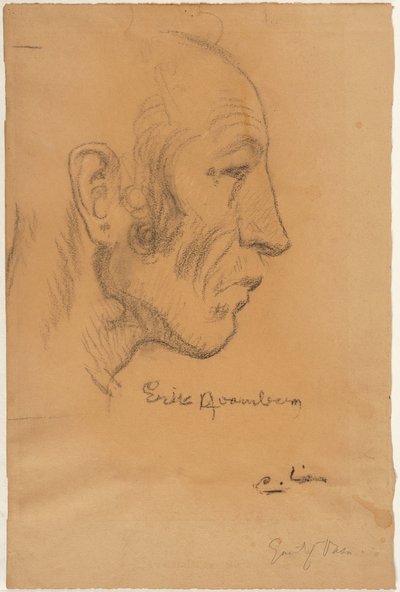 Profil eines Mannes nach rechts door Carl Larsson