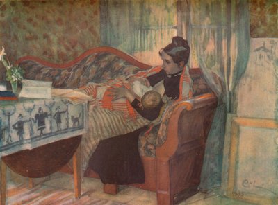 Moeder en kind, ca. 1900 door Carl Larsson